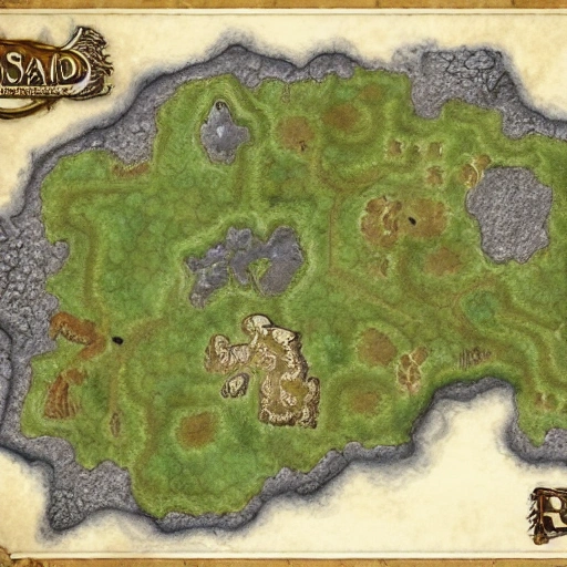 highly detailed, rpg, fantasy map, sea, land, sand