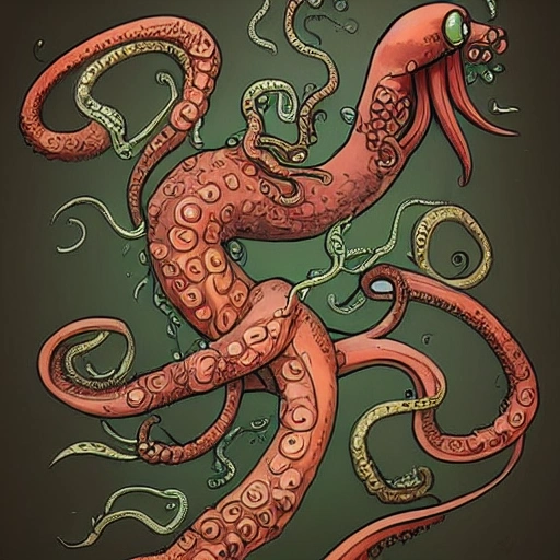 siren and tentacle fusion, siren, tentacles, monsters, fantasy, creatures