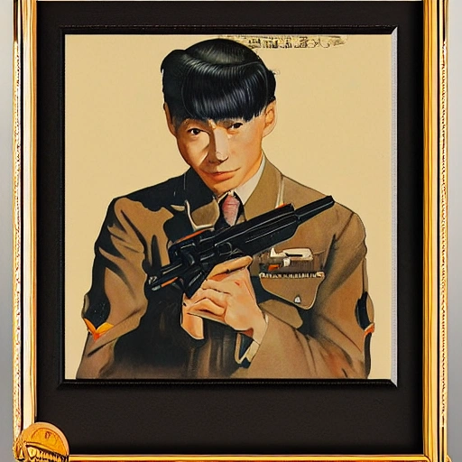 
Japanese WWII ribbon hair portrait sci-fi weaponv  hombre