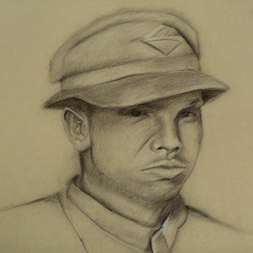 Soldado retrato segunda guerra mundial to loco , Pencil Sketch