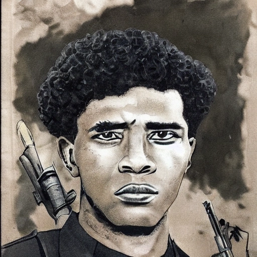 Soldado black panther seguna guerra mundial  retrato 
