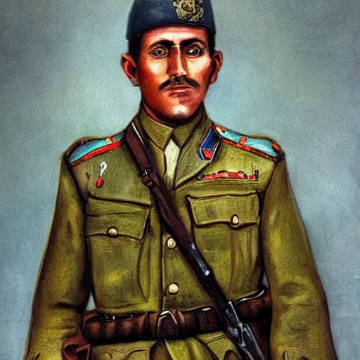 Retrato soldado Maki navaja segunda guerra mundial hombre
