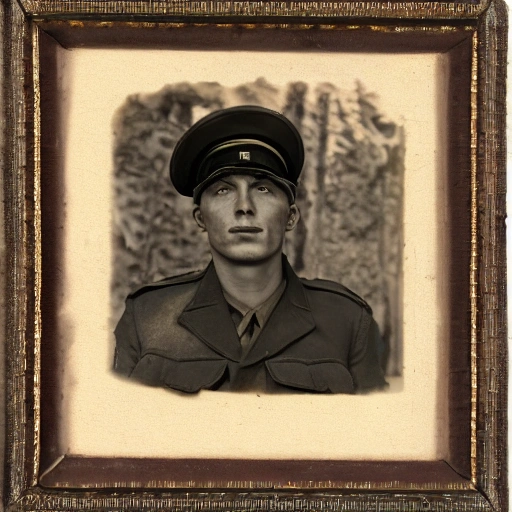 Portrait of a soldier a sword in hand second world war
