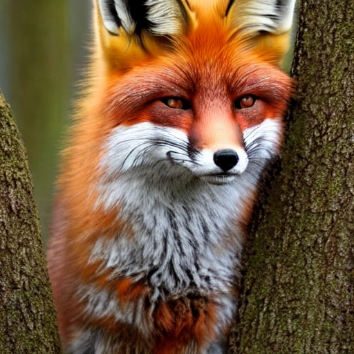 gorgeous fox portrait photo in the forest