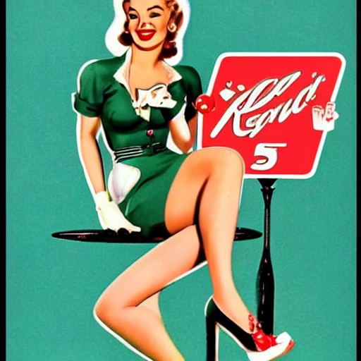 retro advertisement pin up girl with sigarets
