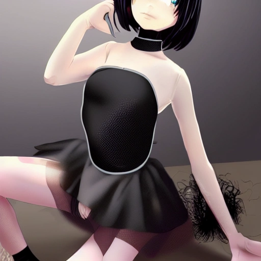 best quality, ultra high res, (photorealistic:1.4),Science fiction weapon，laptop,antenna hair clips ,Science fiction，fishnets，science_fiction，black strapless leotard,,,oppai loli，cleavage,black eyes, black hair，twintails， messy_hair，oppai loli，（lmasterpiece), i(best quality, super fine illustration]]. ((beautiful eyes)),[ very delicate light, perfect an delicate limbs], [nature,city,,painting, water spray),Kl fine luminescence ,very fine 8KCG wallpapery], whole body, bright eyes,((an extremely delicate and beautiful girl))，perfect hands