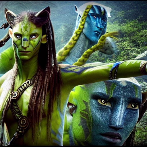 Na'vi of avatar film whith eyes closed relax , realistic 8k movie


