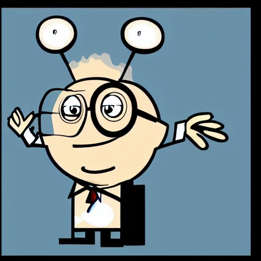 Intelligent mad scientist, with a giant brain and very strange glasses
, Cartoon