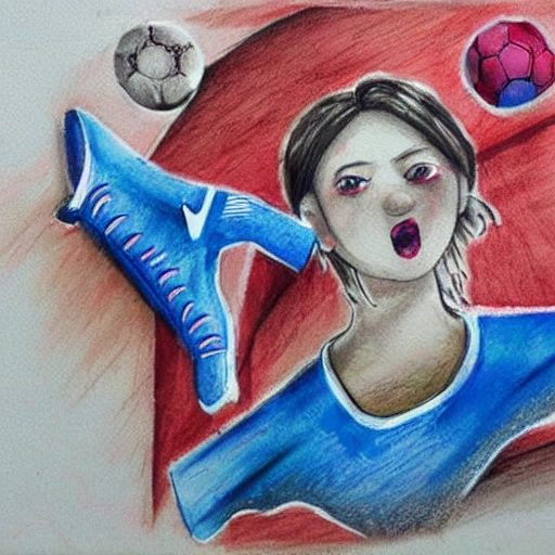 Necesito la imagen de una chica que juega al futbol y que es muy popular, , Water Color, Cartoon, 3D, Pencil Sketch, Trippy, Oil Painting