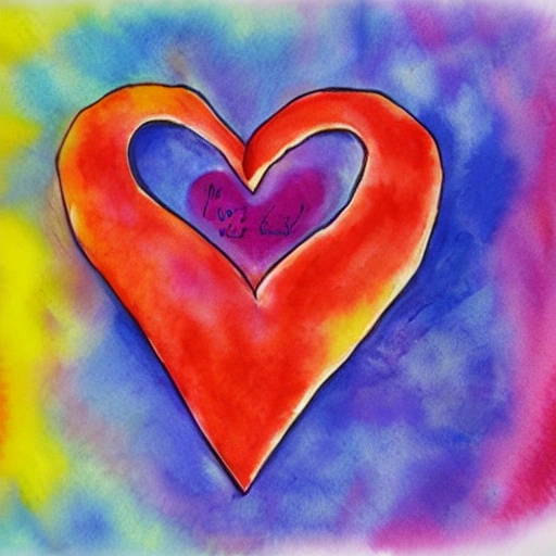 heart, love, forever, together, Water Color