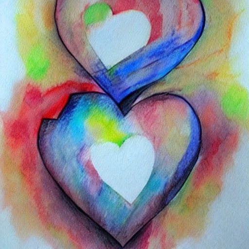 heart, love, forever, together, Water Color, Pencil Sketch, women, men 