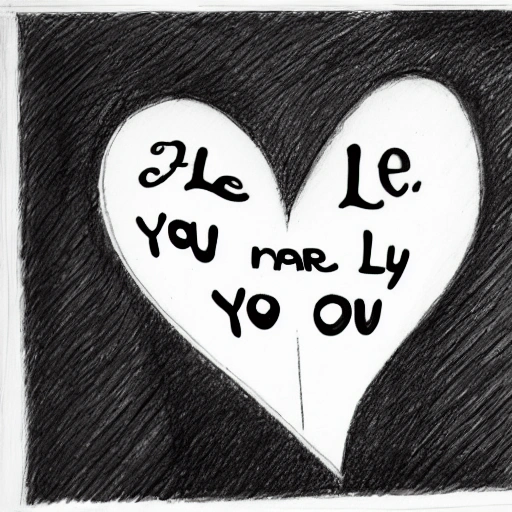 i love you sketch drawing