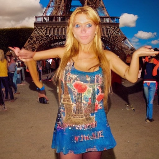 torre eiffel, mujer rubia, baja mil, table dance, Trippy