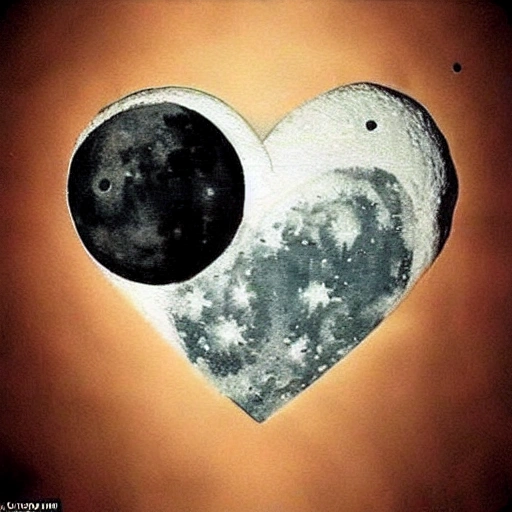 women look the moon and the moon is a heart, i love you