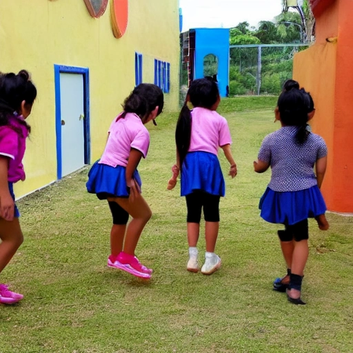 Niñas jugando en la escuela