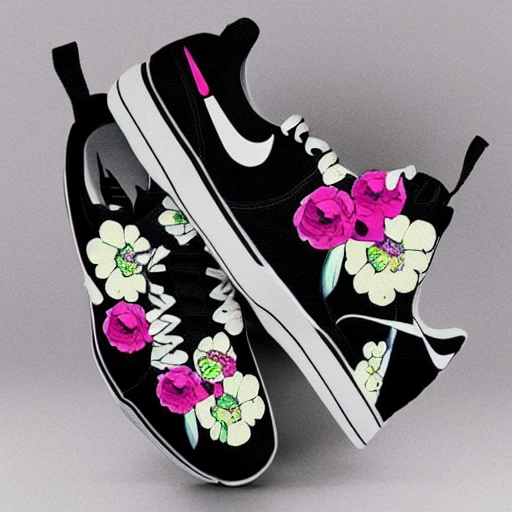 Nike shoes with flowers inside
, 3D