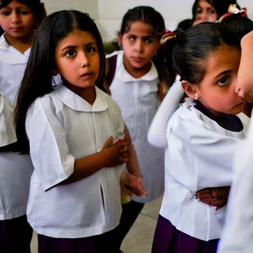 Niñas en escuela religiosa