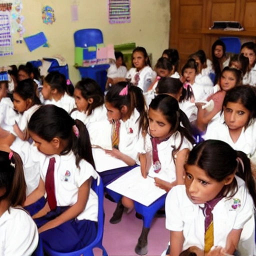 Niñas en escuela religiosa