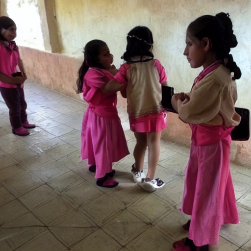 Niñas en escuela religiosa jugando