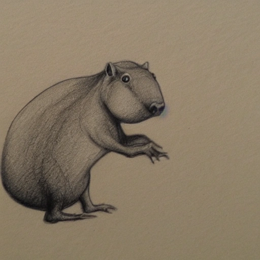 dinosaur capybara 
, Pencil Sketch