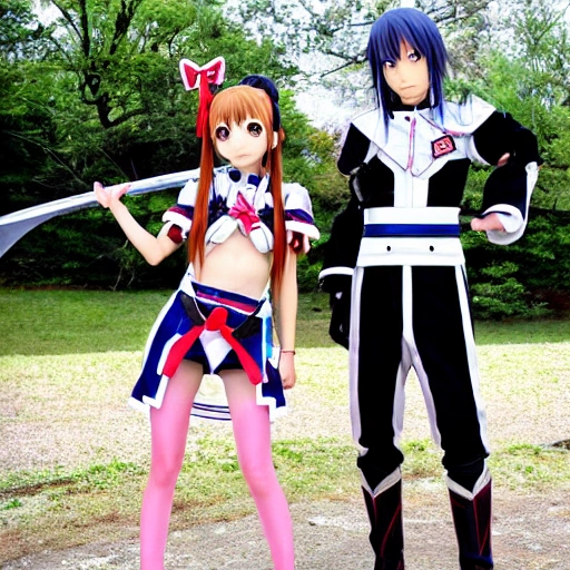 Asuna from Sword Art Online and Diluc from genshin Impact