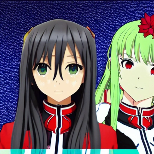 Asuna from Sword Art Online and Diluc from genshin Impact, Trippy