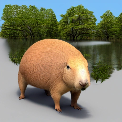 capybara dressing dinasaur, 3D