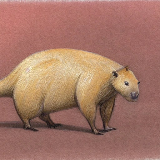 capybara dessing dinosaur,  Oil Painting, Pencil Sketch