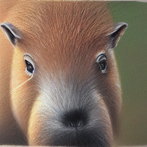 capybara dessing dinosaur, Oil Painting, Pencil Sketch