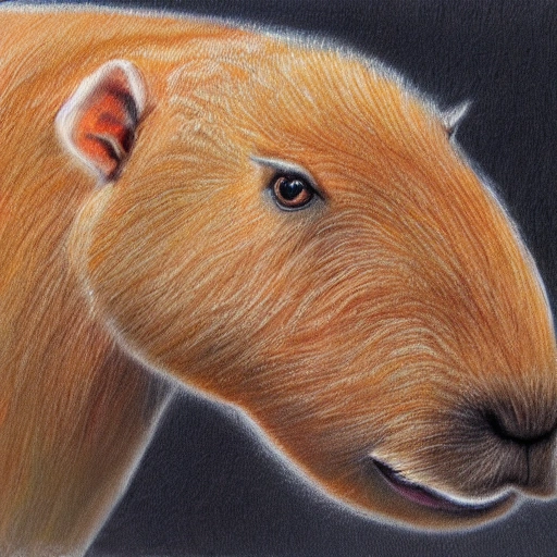 capybara dessing dinosaur, Oil Painting, Pencil Sketch