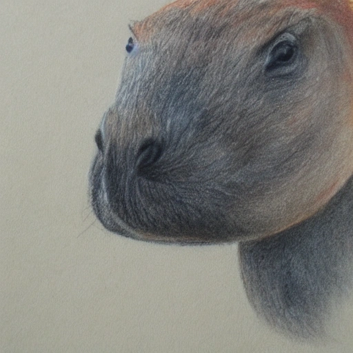 capybara dessing dinosaur,  Pencil Sketch,, Water Color