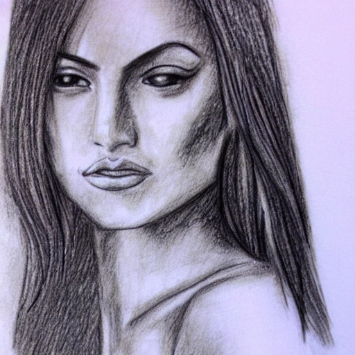 mujer sexy,, Pencil Sketch - Arthub.ai