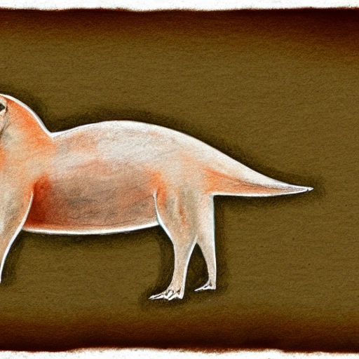 capybara dessing dinosaur,  Pencil Sketch,, Water Color