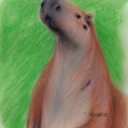 capybara dessing dinosaur,  Pencil Sketch,, Water Color