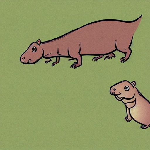 dinosaur capybara, , Cartoon