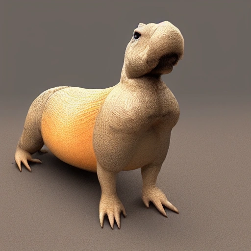 dinosaur capybara, , 3D