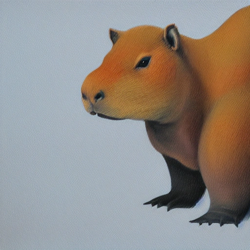 dinosaur capybara, , 3D, Oil Painting