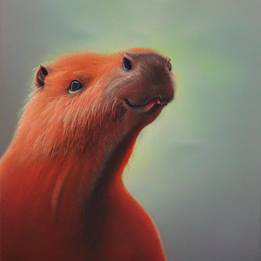 dinosaur capybara, 3D, Oil Painting
