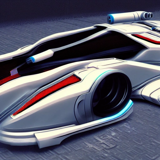 scifi racing car with racing stripes, cyberpunk style, star wars, concept art, 3D