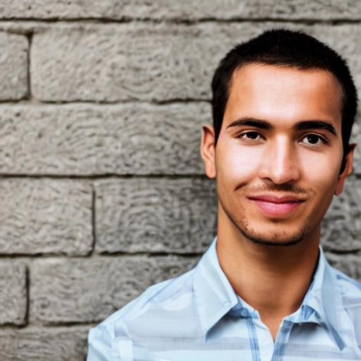 Portrait young man, small smile
