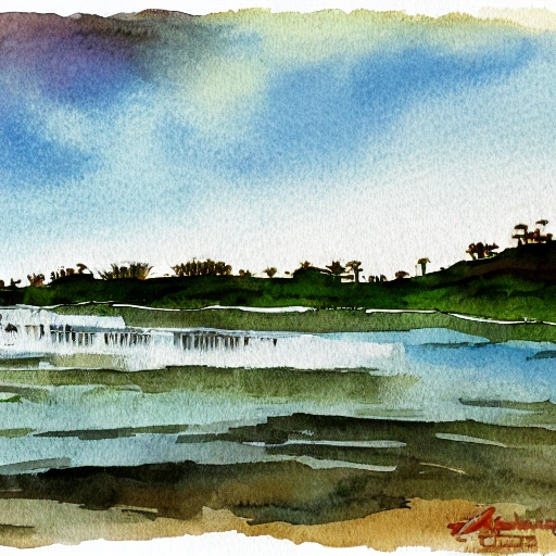 nile river , Water Color, painting 