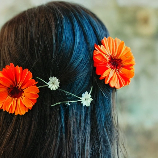 The girl with the petals in her hair, smile