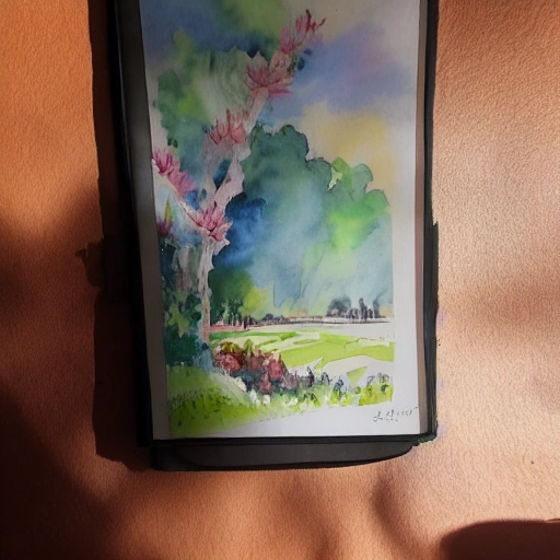  paisaje de primavera,  ,  Water Color