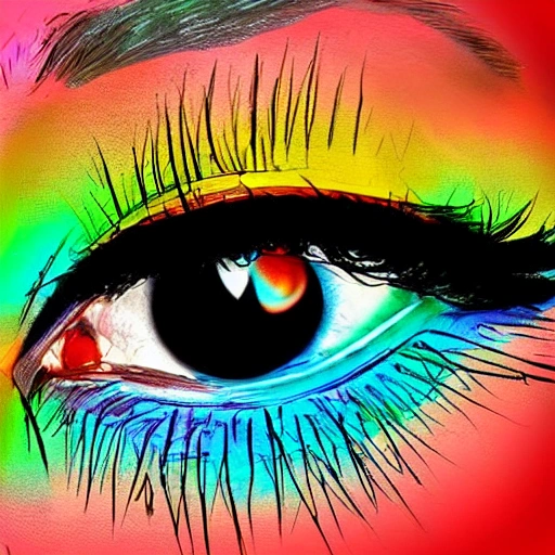 colorful eye illustration ron donovan style