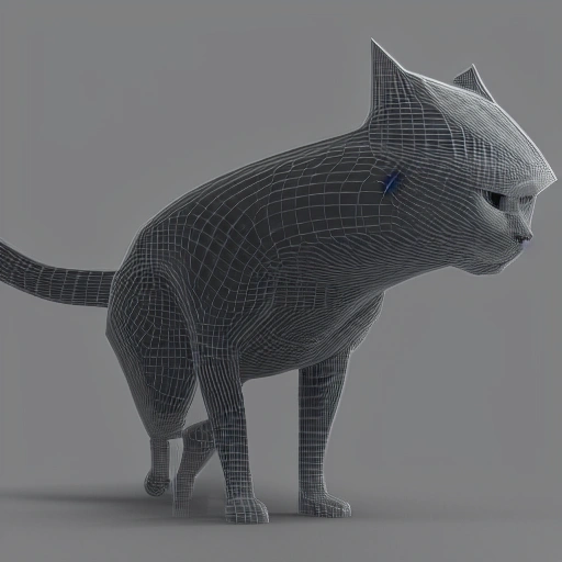 3d render cyberpunk CAT, 3D