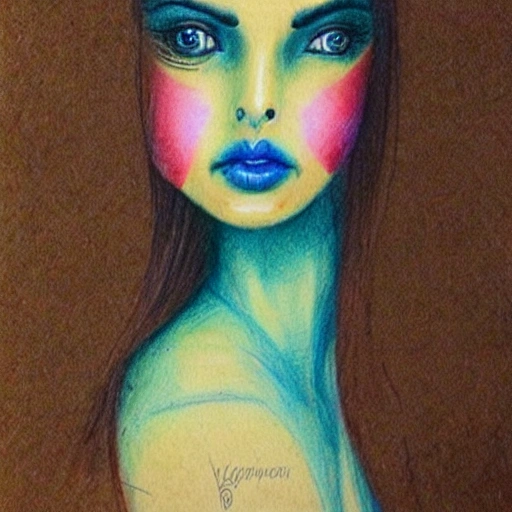 chica vampiro hermosa con vestido azul jade y ojos dorados,, Pencil Sketch