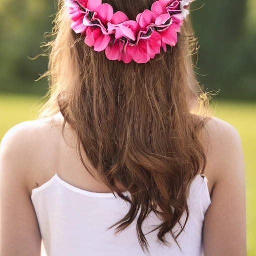 The girl with the petals in her hair, smile