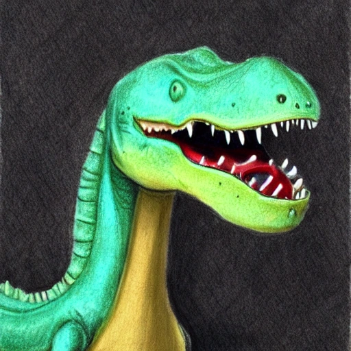 cute dinosaur for painting, Pencil Sketch