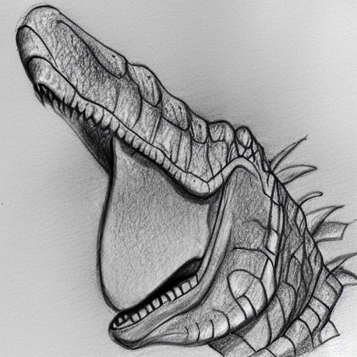 cute dinosaur, Pencil Sketch