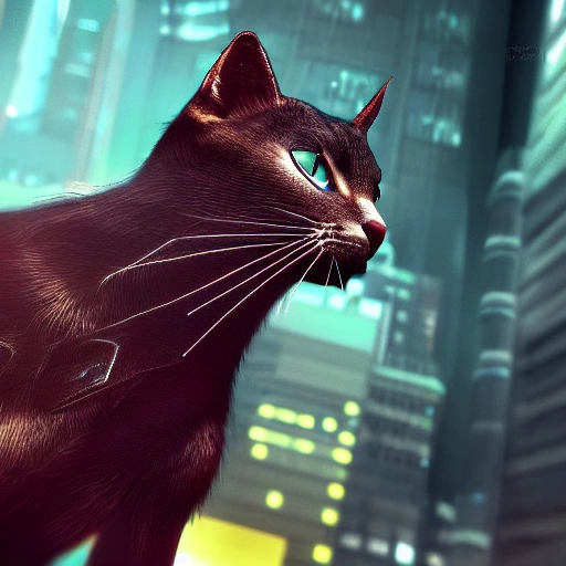 3d render cyberpunk CAT, 3D